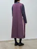 Bio Wash Color Denim Foldable Apron Dress - Purple sold by Namu Shop
