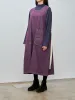 Bio Wash Color Denim Foldable Apron Dress - Purple sold by Namu Shop