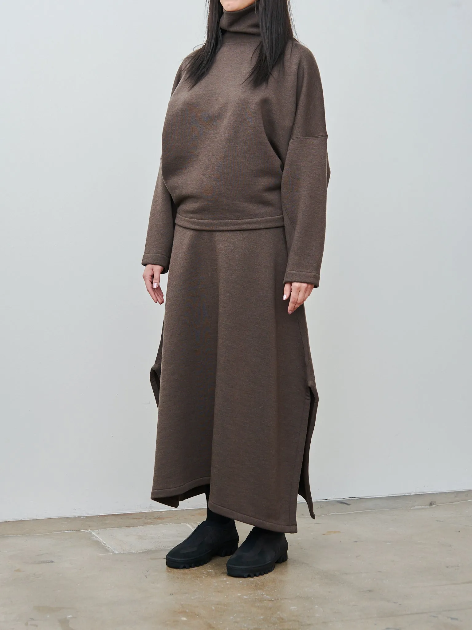 High Neck Sweatshirt - Dark Brown Melange sold by Namu Shop product image thumbnail 3