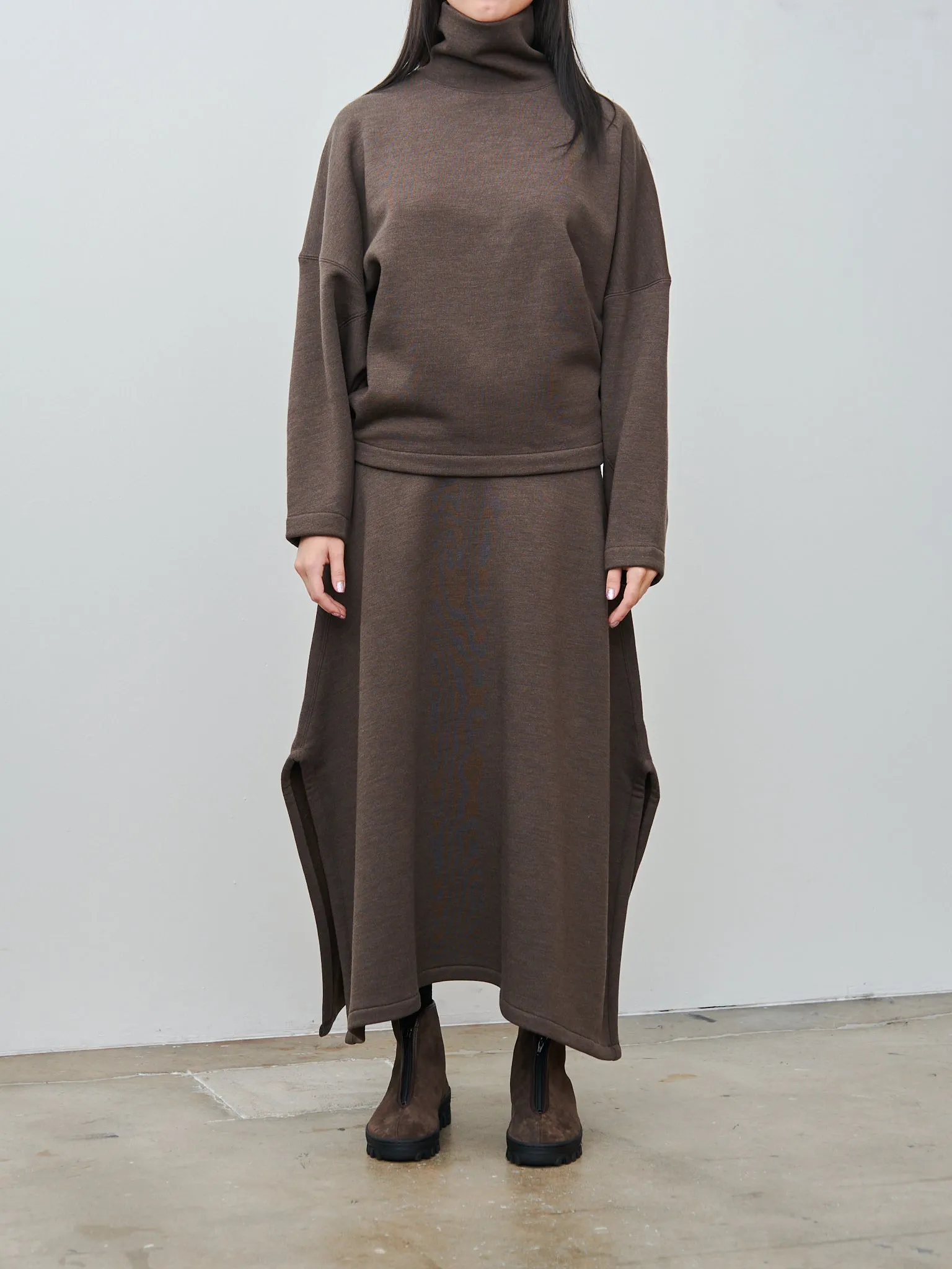 High Neck Sweatshirt - Dark Brown Melange sold by Namu Shop product image thumbnail 2