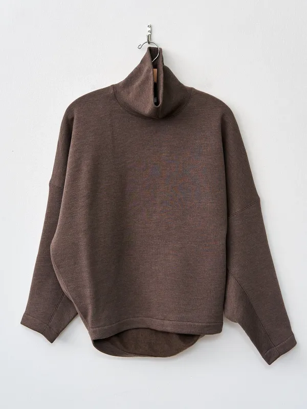 High Neck Sweatshirt - Dark Brown Melange sold by Namu Shop