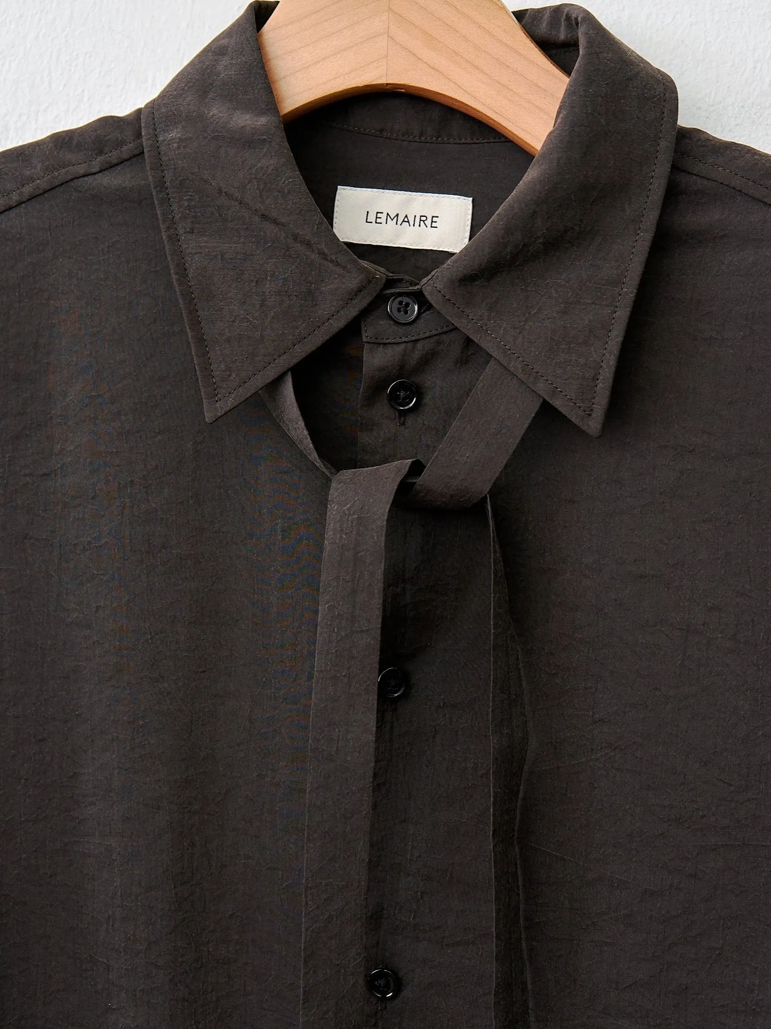 Long Shirt with Tie - Dark Espresso sold by Namu Shop product image thumbnail 5