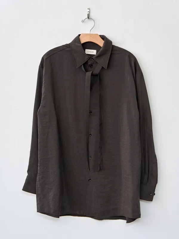 Long Shirt with Tie - Dark Espresso made by Lemaire