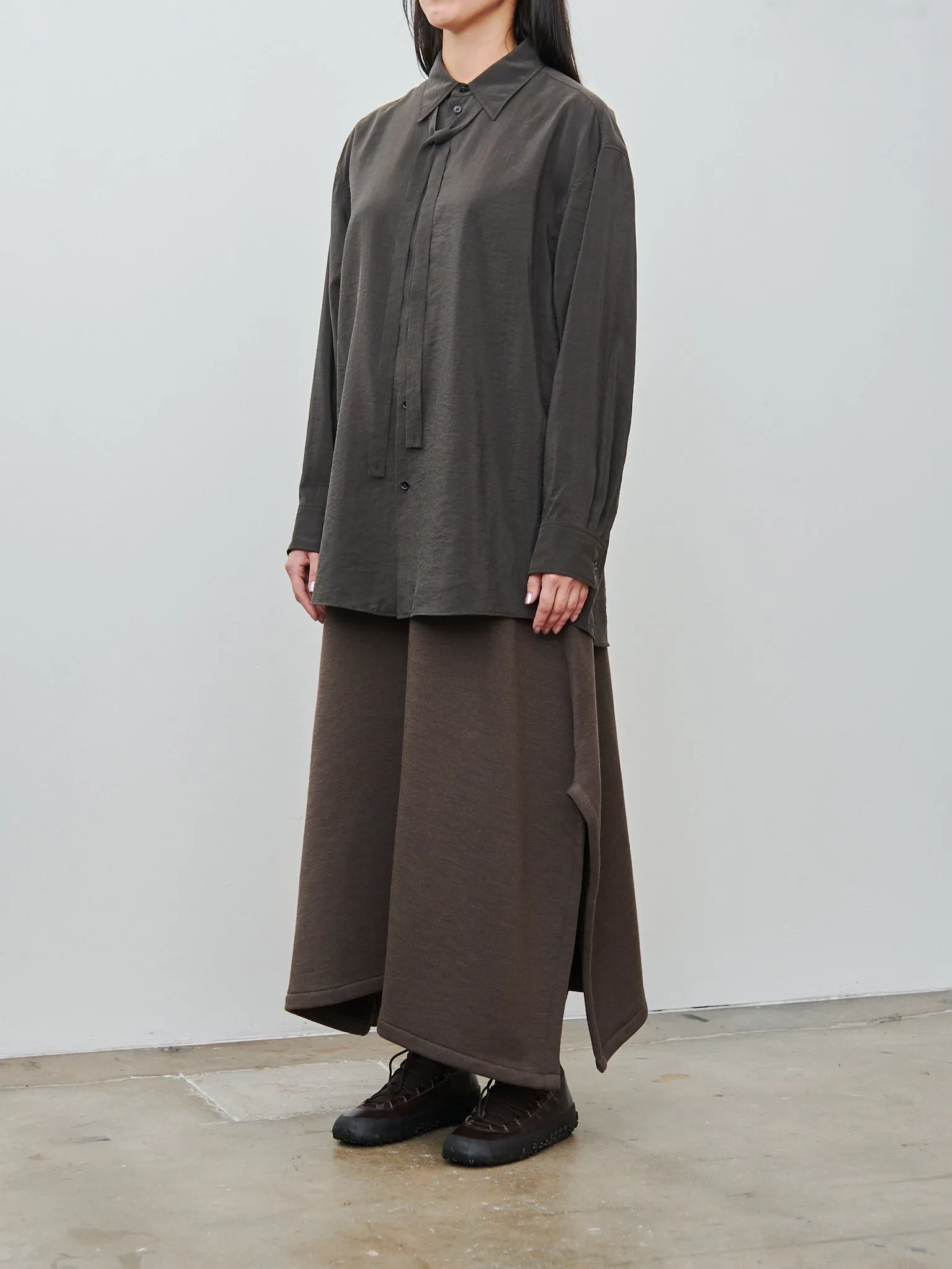 Long Shirt with Tie - Dark Espresso sold by Namu Shop product image thumbnail 3