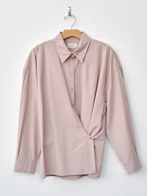 Straight Collar Twisted Shirt - Violet Ice sold by Namu Shop