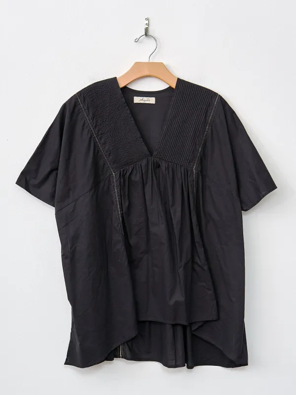 Indian Cotton Pullover Blouse - Black sold by Namu Shop