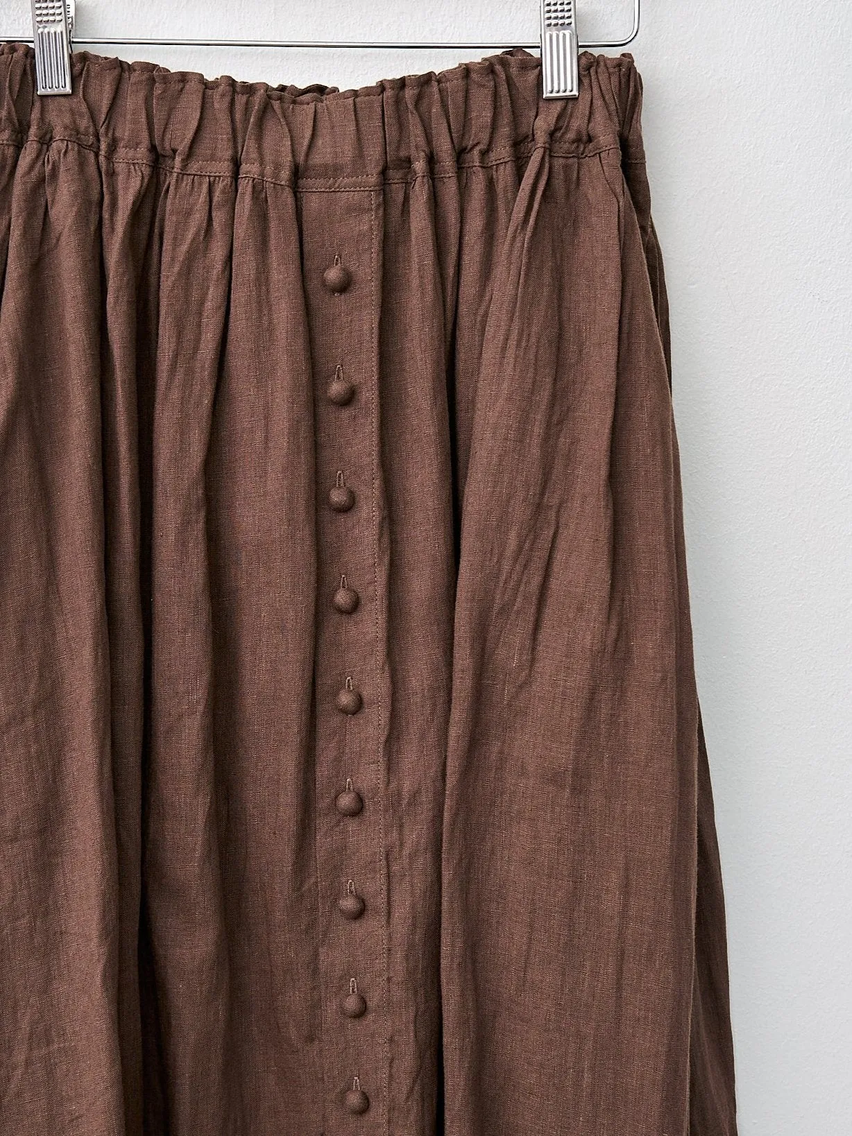 French Linen Skirt - Brown sold by Namu Shop product image thumbnail 2