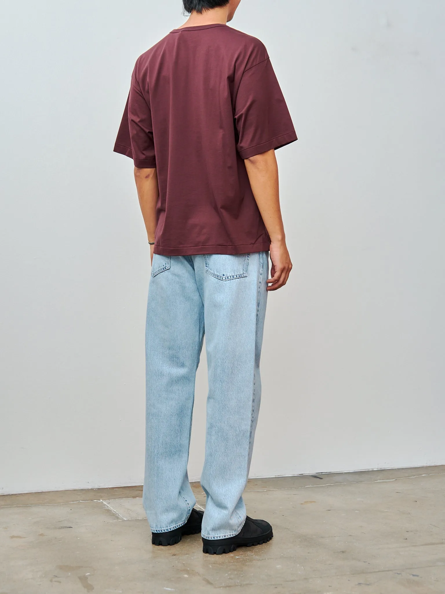 Suvin Suede Tenjiku Half Sleeve Tee - Burgundy sold by Namu Shop product image thumbnail 4