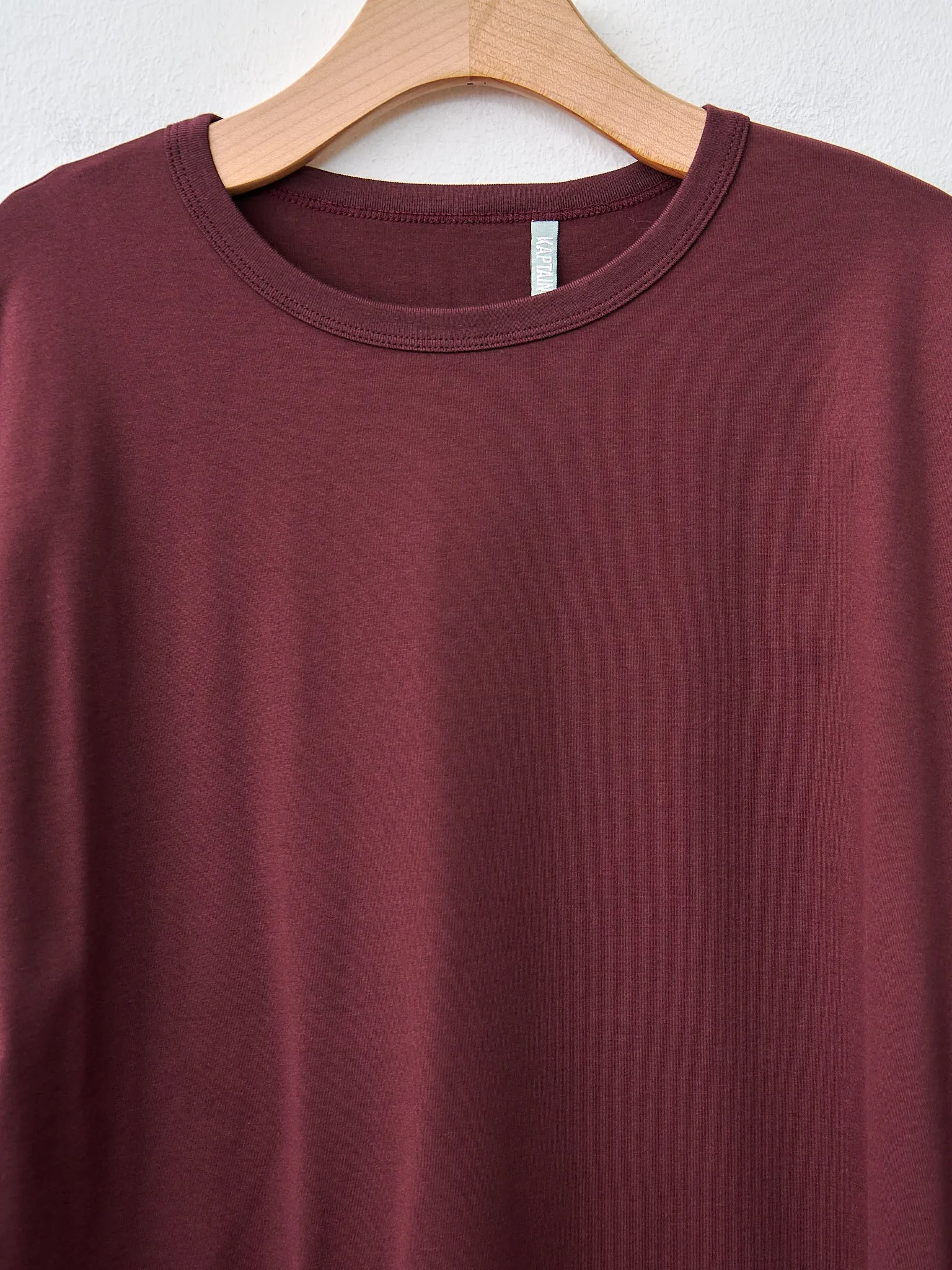Suvin Suede Tenjiku Half Sleeve Tee - Burgundy sold by Namu Shop product image thumbnail 5