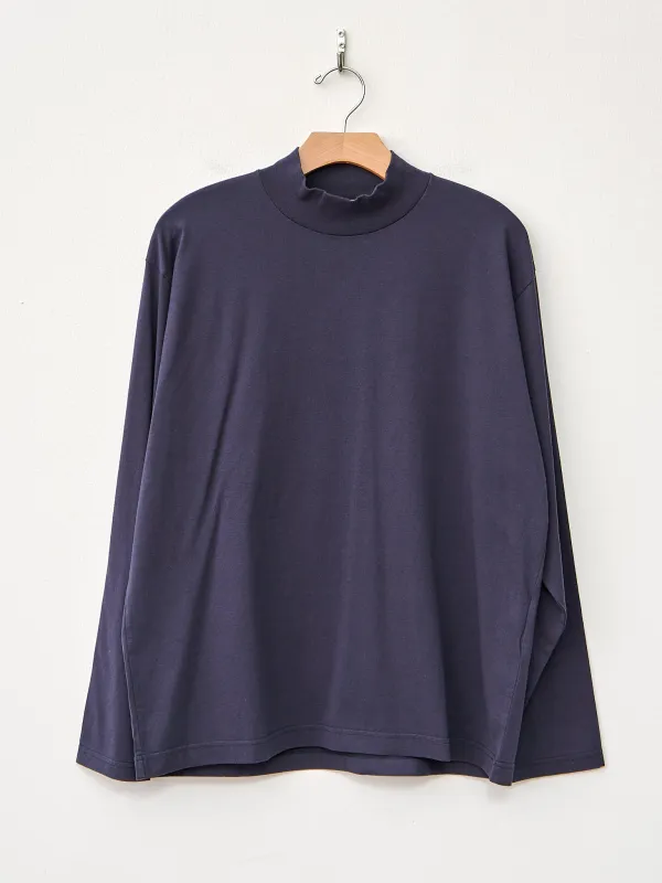 Organic Cotton Jersey Mock Neck L/S Tee - Navy (restocked) sold by Namu Shop