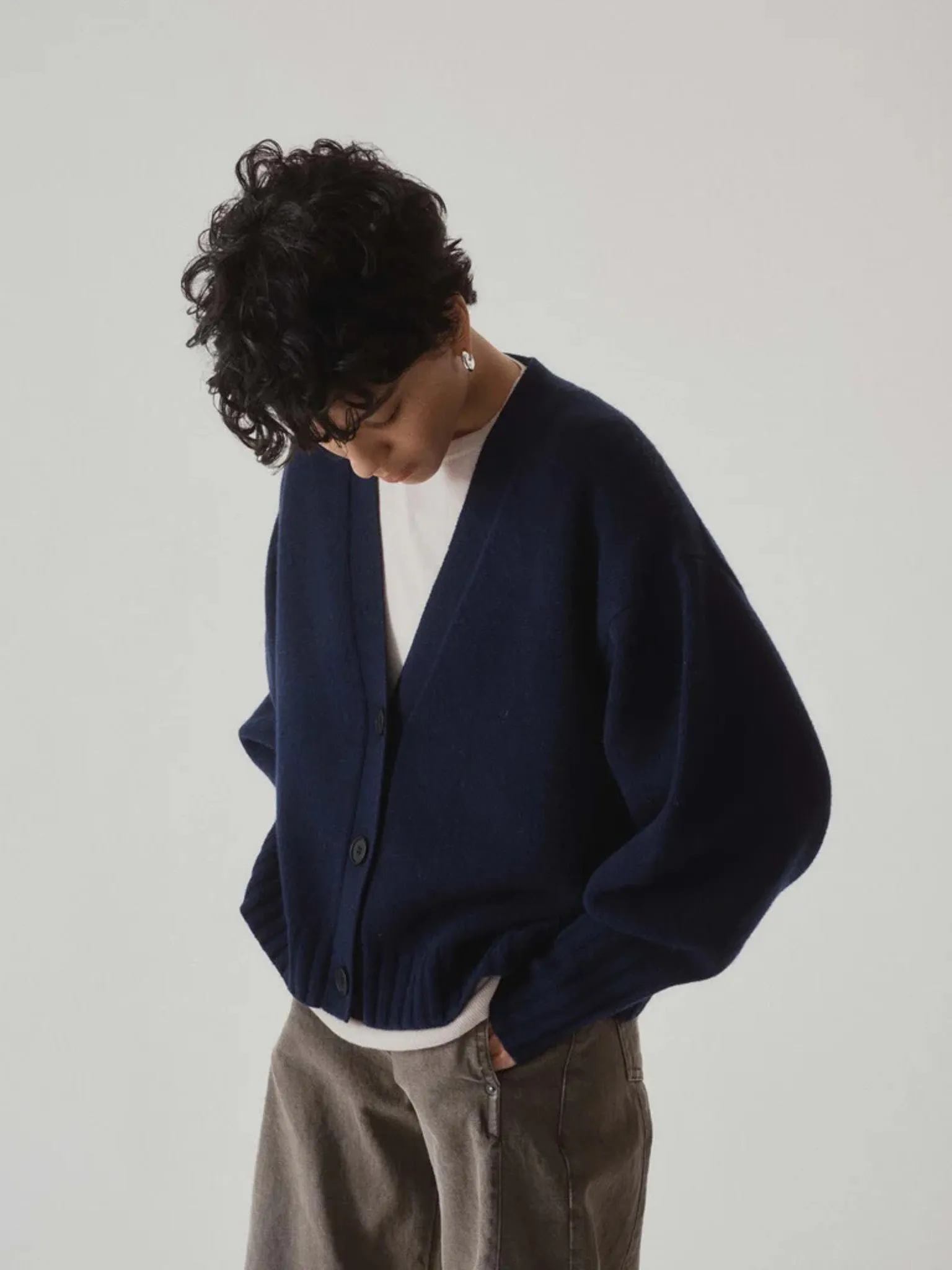 Balloon Sleeve Cardigan - Indigo sold by Namu Shop product image thumbnail 3