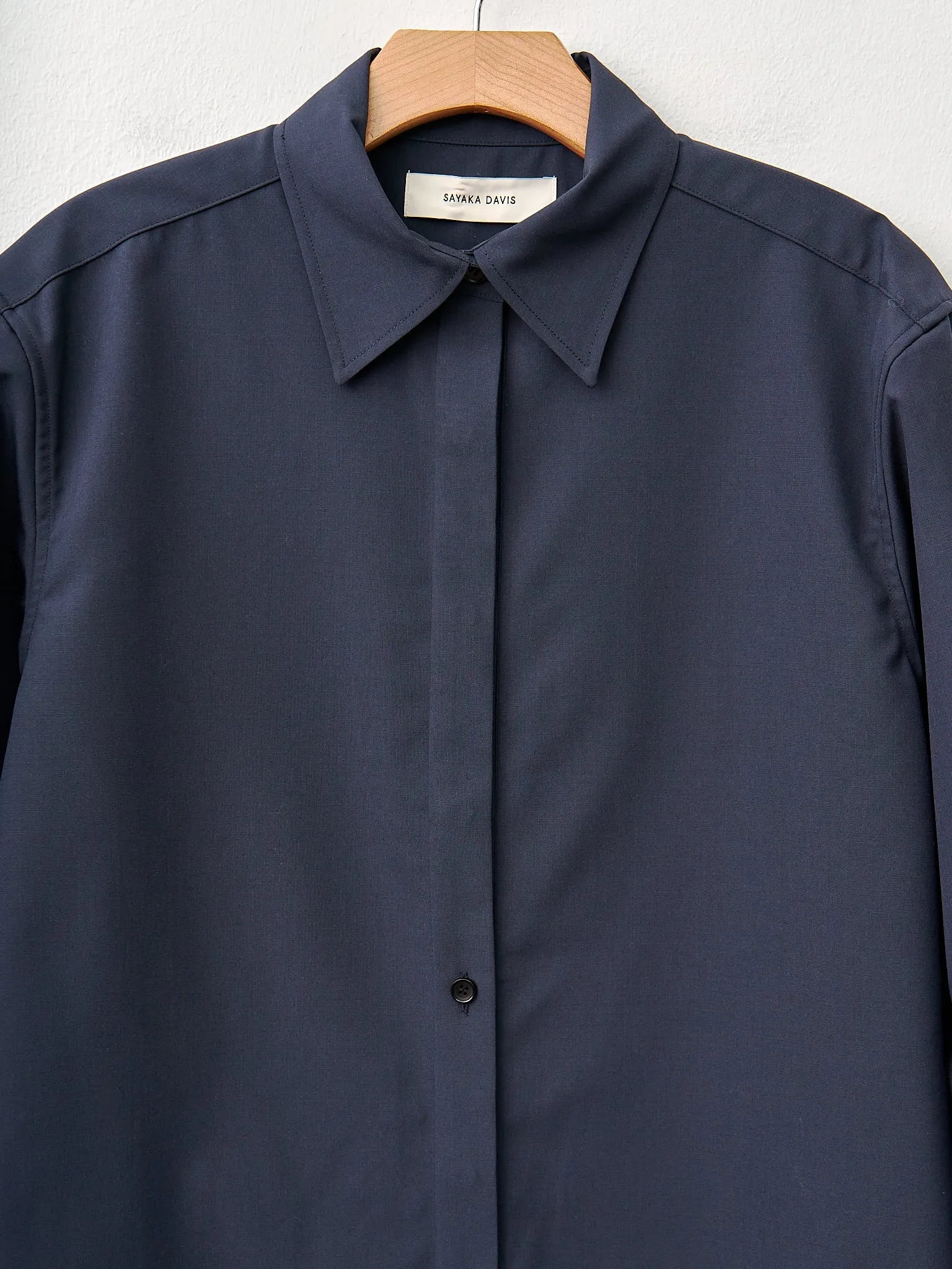 Slim Wool Shirt - Navy sold by Namu Shop product image thumbnail 5