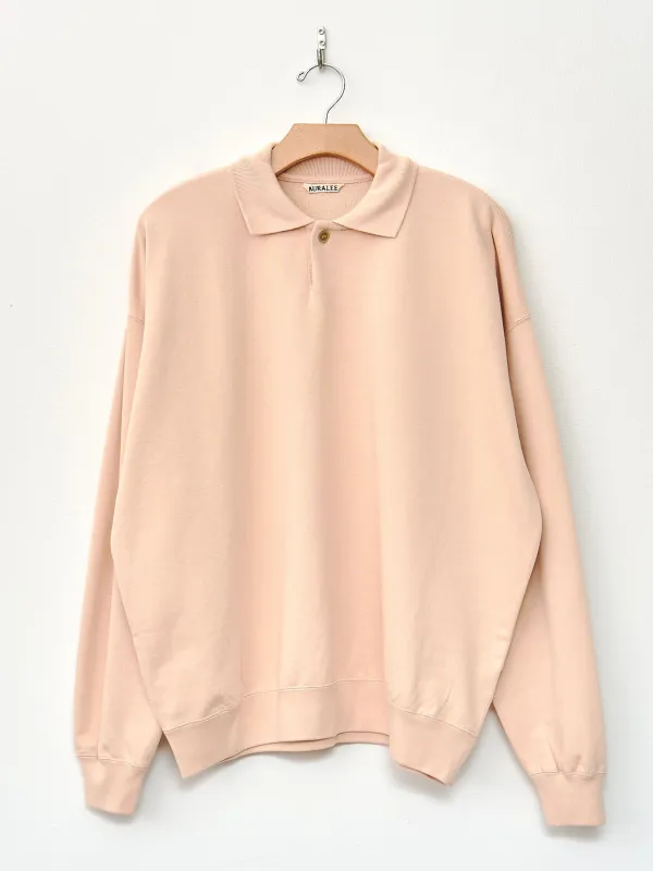 Pima Light Sweat Polo - Light Pink made by Auralee