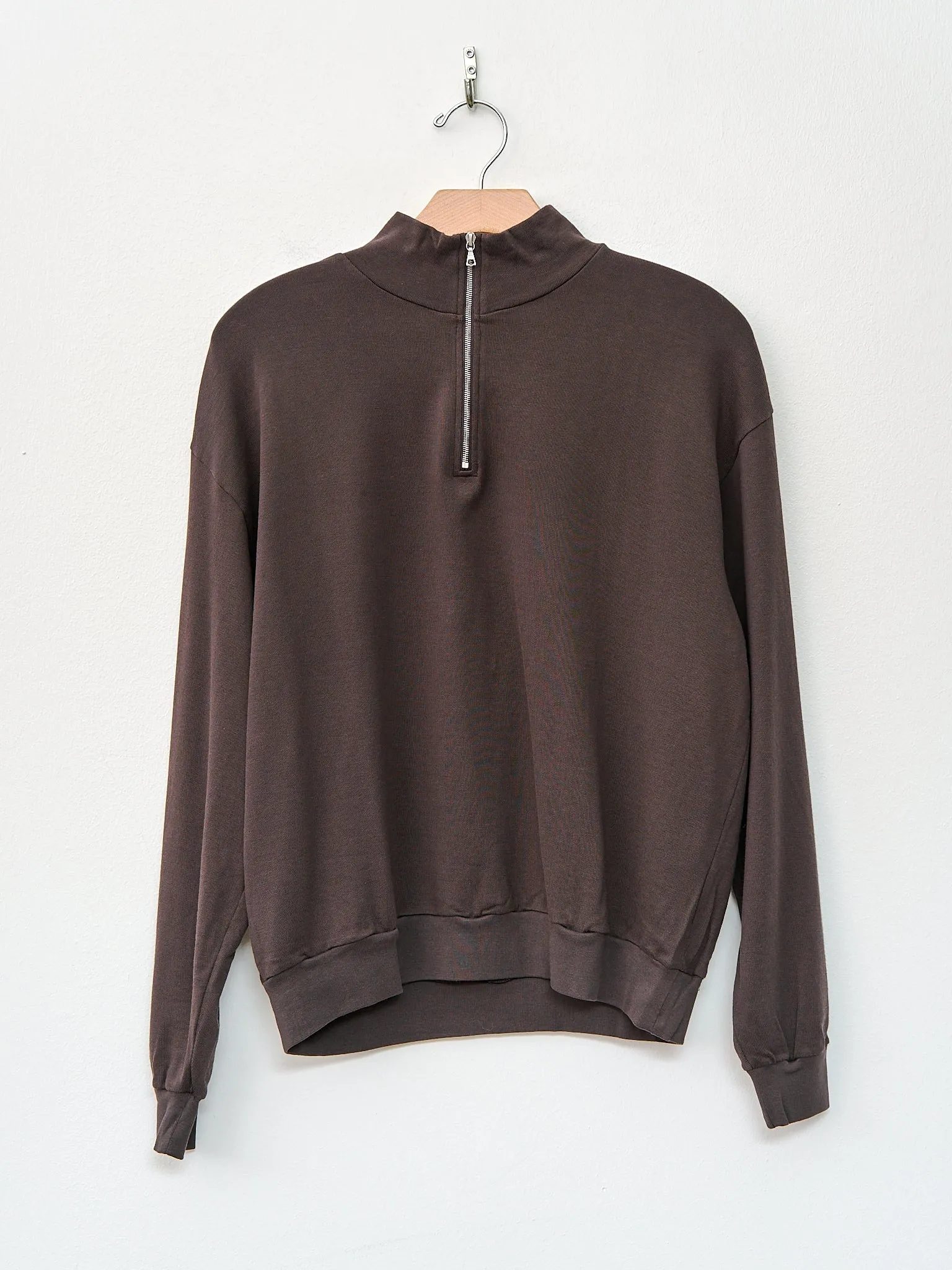Super High Gauge Sweat Half Zip P/O - Dark Brown sold by Namu Shop