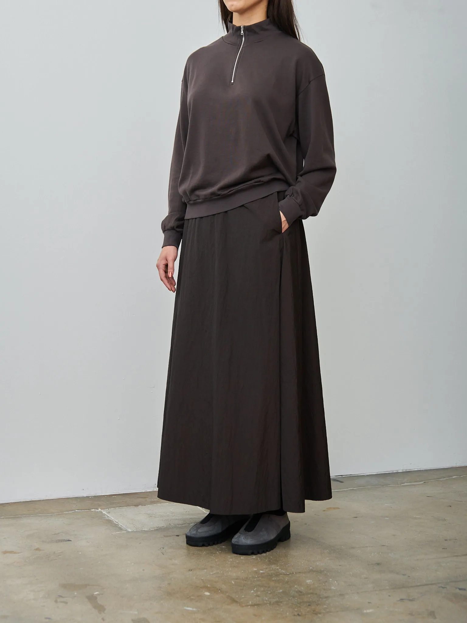 Super High Gauge Sweat Half Zip P/O - Dark Brown sold by Namu Shop product image thumbnail 3