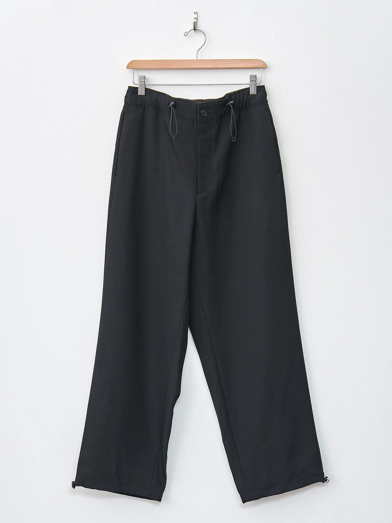 Back Satin Wool Utility Pants - Black sold by Namu Shop