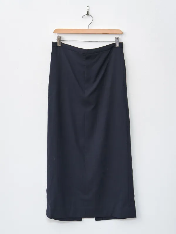 Wool Lawn Straight Skirt - Navy sold by Namu Shop