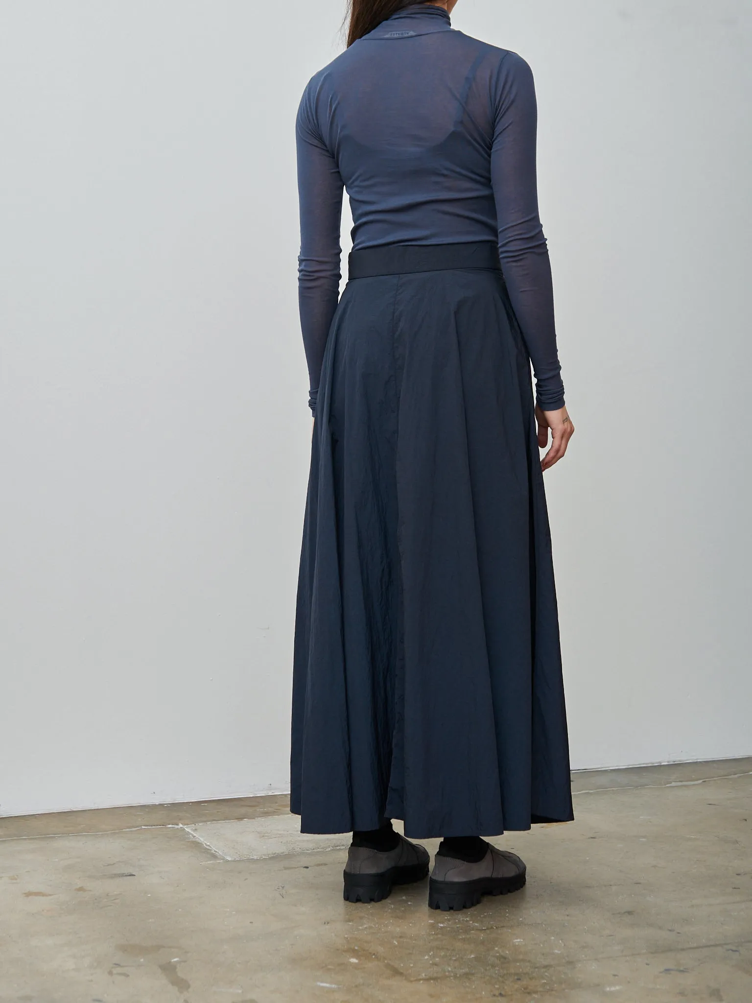 Hand Dyed Nylon Flared Skirt - Navy sold by Namu Shop product image thumbnail 4