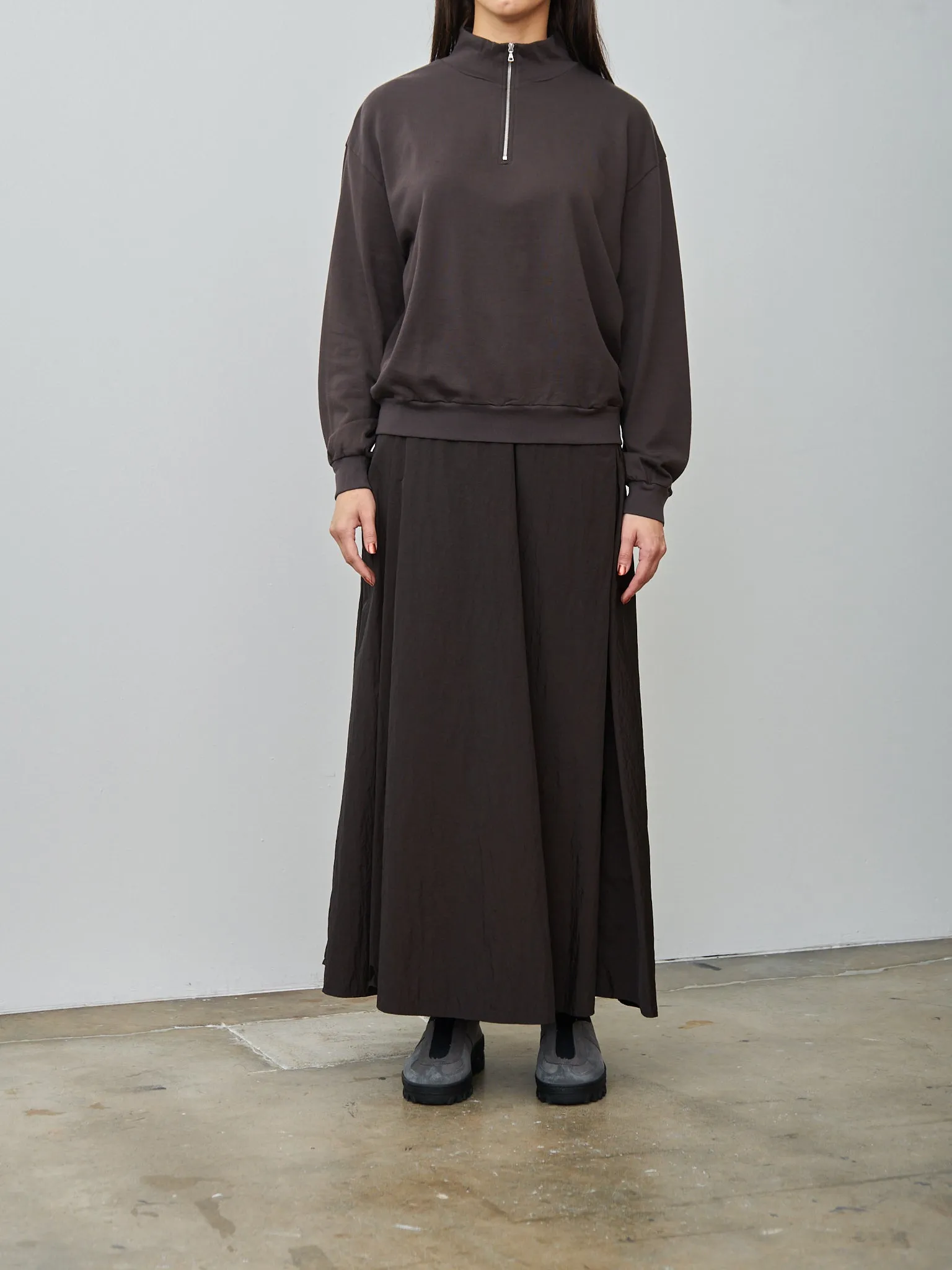 Hand Dyed Nylon Flared Skirt - Brown sold by Namu Shop product image thumbnail 2