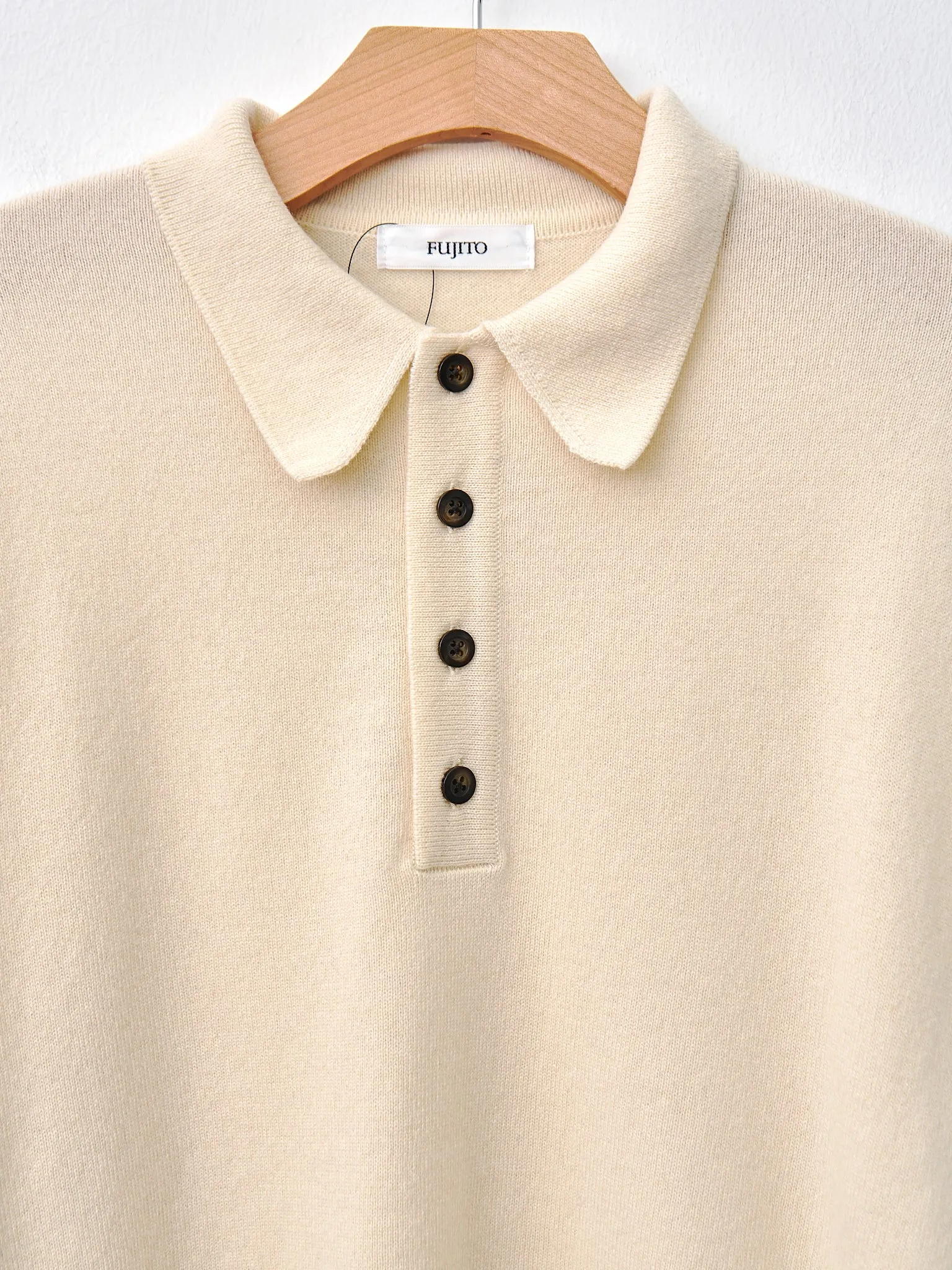 Knit Polo Sweater - Natural sold by Namu Shop product image thumbnail 5