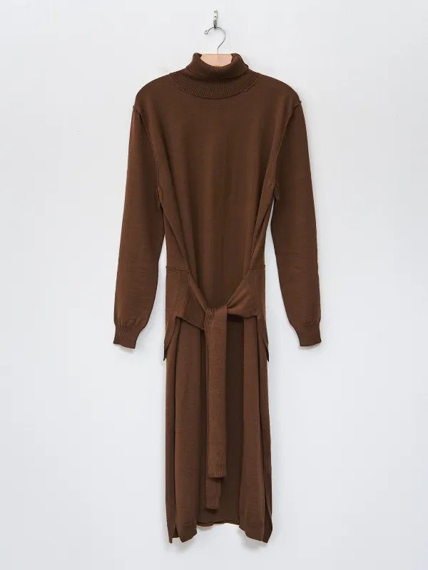 Trompe L'oeil Dress - Hazelnut Brown made by Lemaire