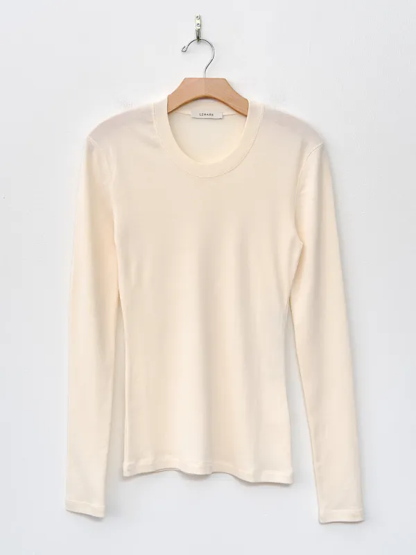 Rib Long Sleeve T-Shirt - Light Cream sold by Namu Shop