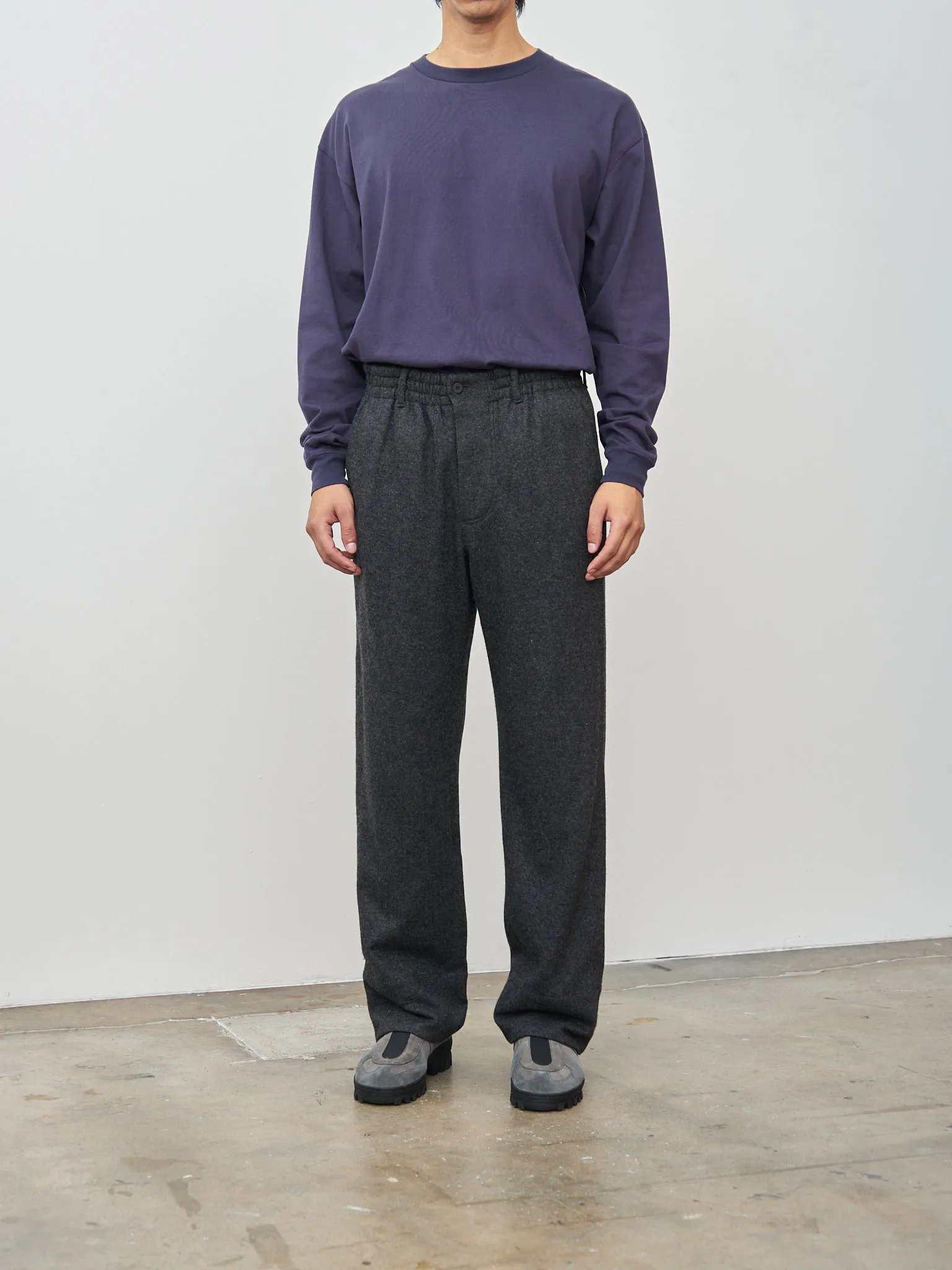 Heavy Wool Jersey Easy Trousers - Charcoal sold by Namu Shop product image thumbnail 3