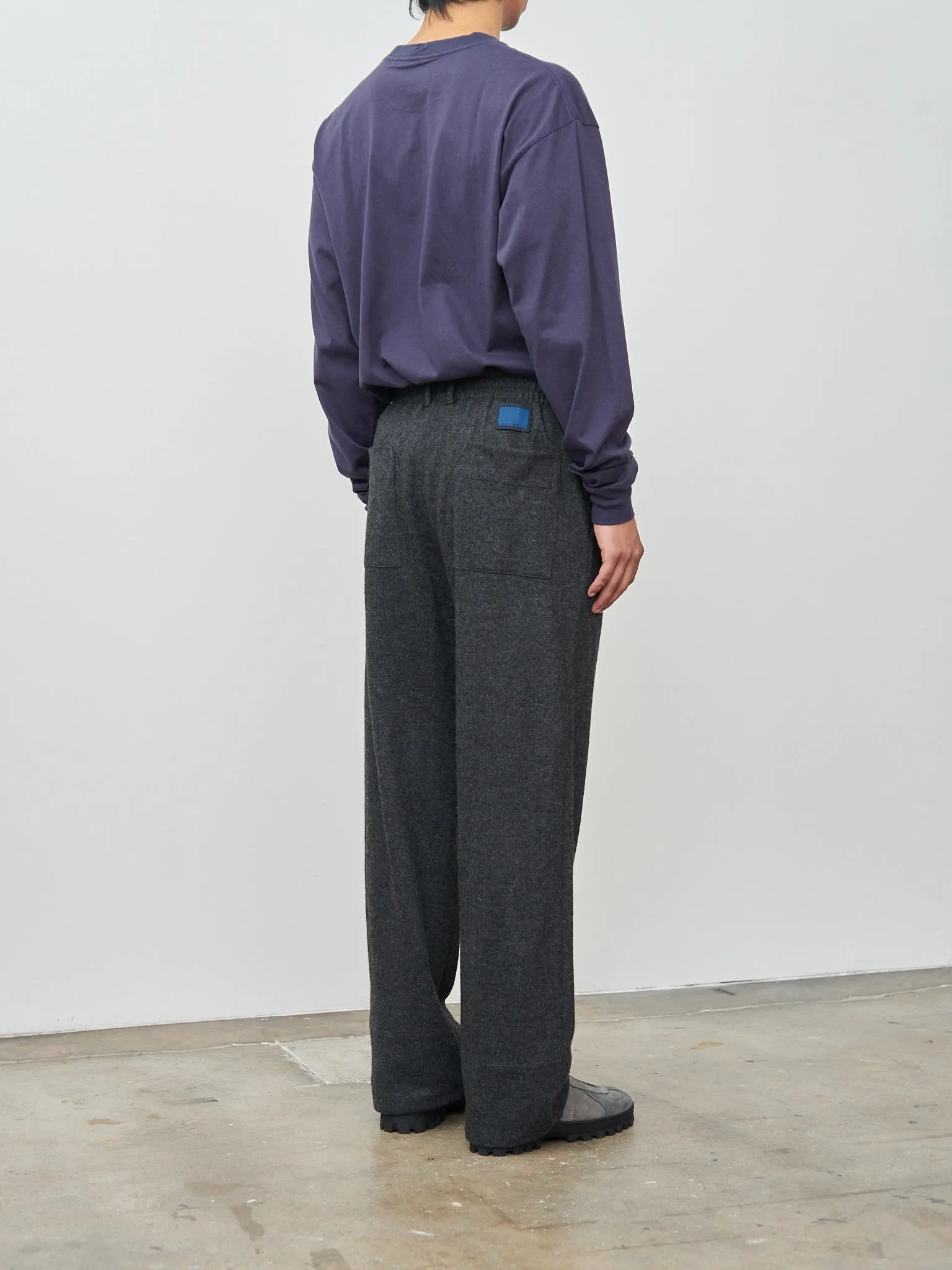Heavy Wool Jersey Easy Trousers - Charcoal sold by Namu Shop product image thumbnail 4