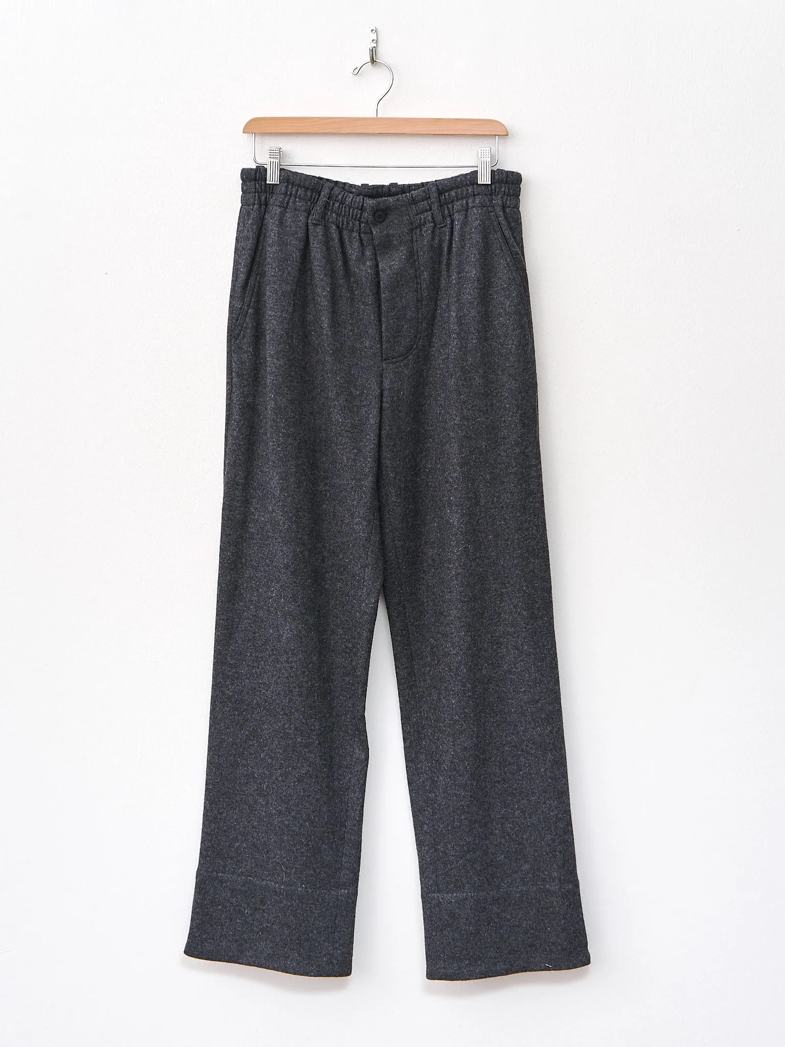 Heavy Wool Jersey Easy Trousers - Charcoal sold by Namu Shop