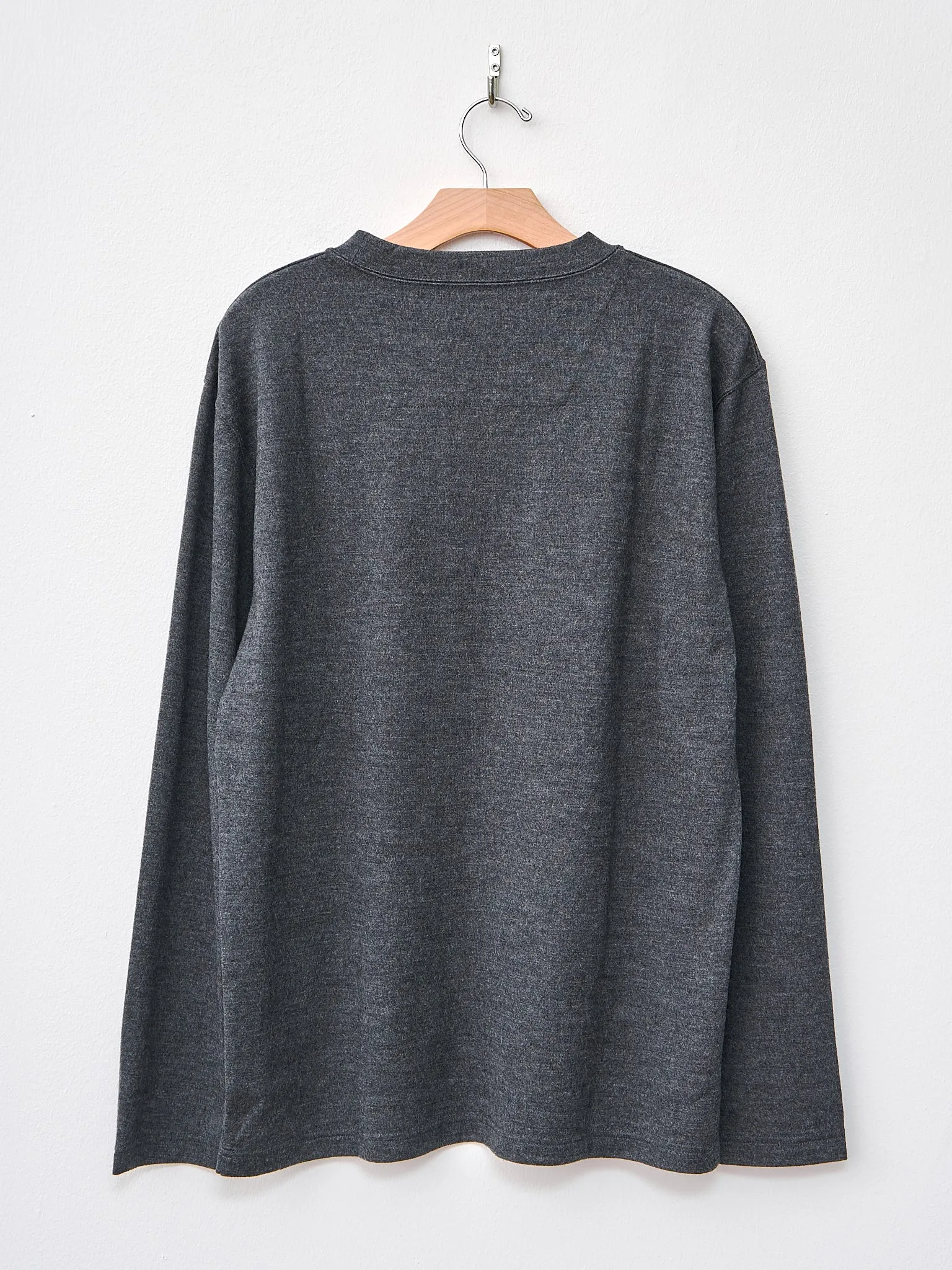 Washable Milled Wool Jersey Crewneck Top - Charcoal sold by Namu Shop product image thumbnail 5
