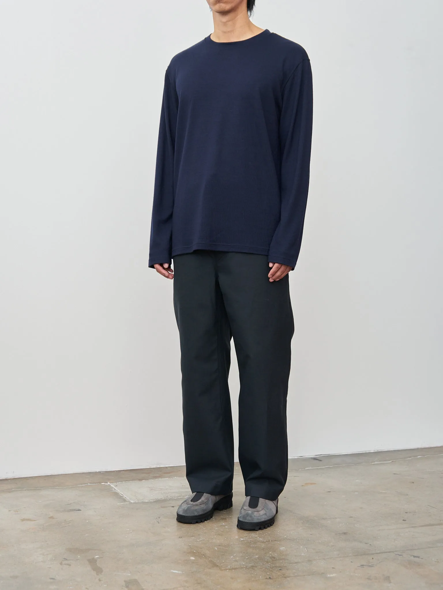 Washable Milled Wool Jersey Crewneck Top - Navy sold by Namu Shop product image thumbnail 2