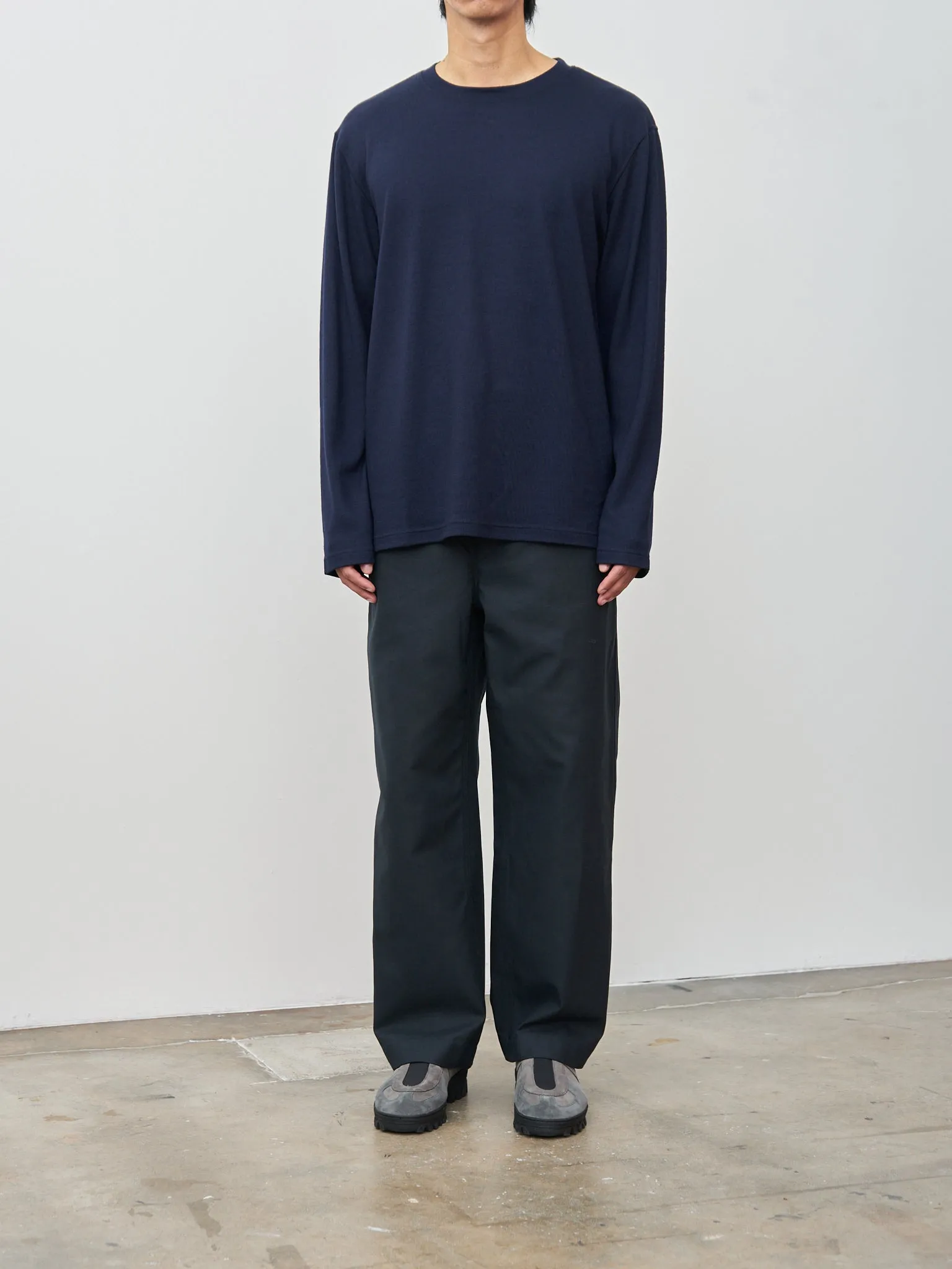 Washable Milled Wool Jersey Crewneck Top - Navy sold by Namu Shop product image thumbnail 3