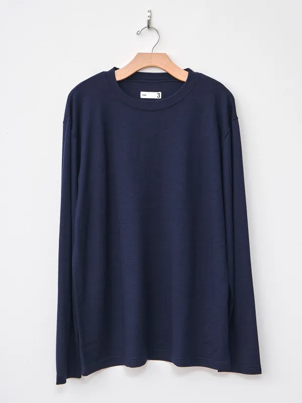 Washable Milled Wool Jersey Crewneck Top - Navy sold by Namu Shop