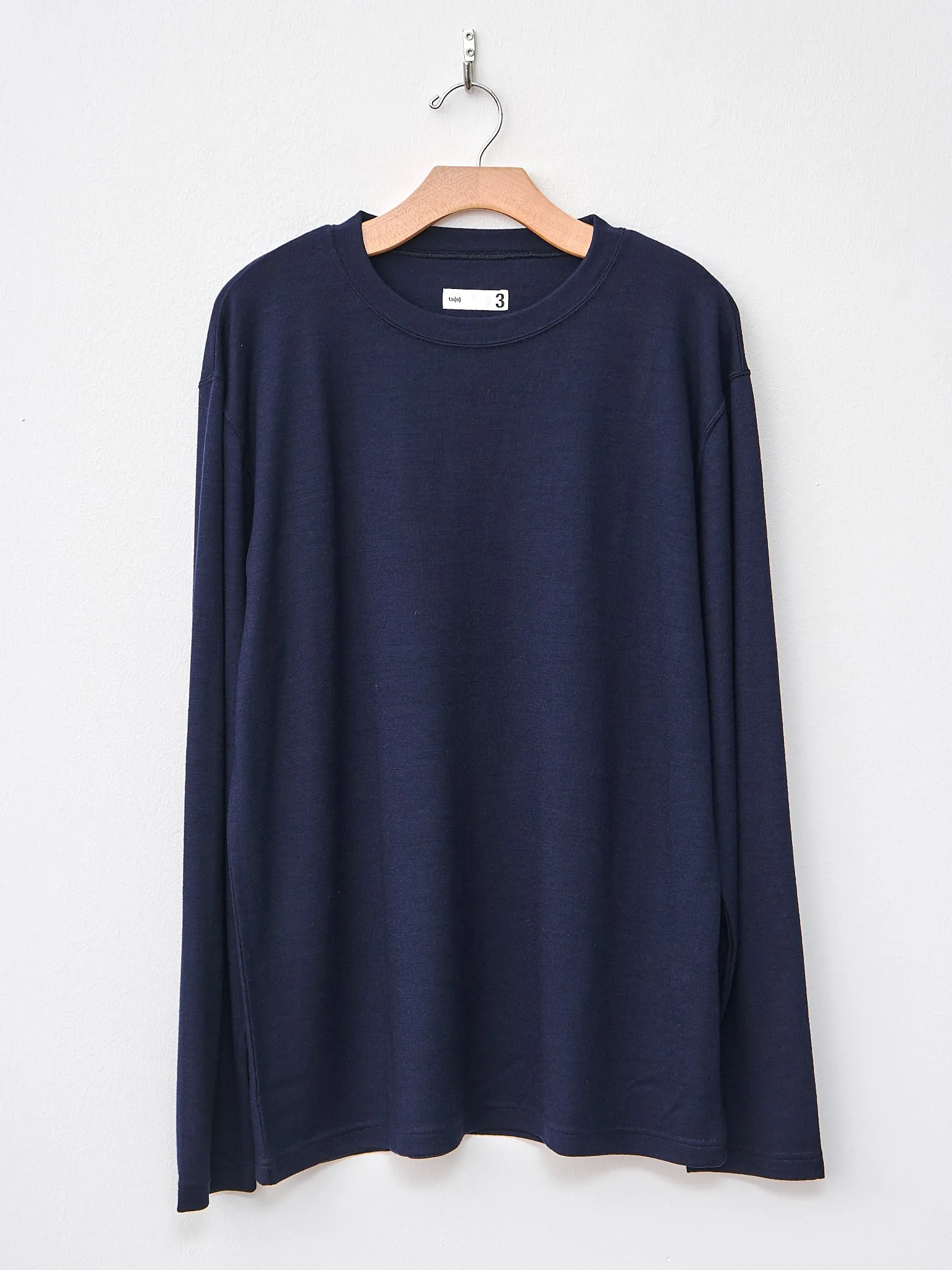 Washable Milled Wool Jersey Crewneck Top - Navy sold by Namu Shop