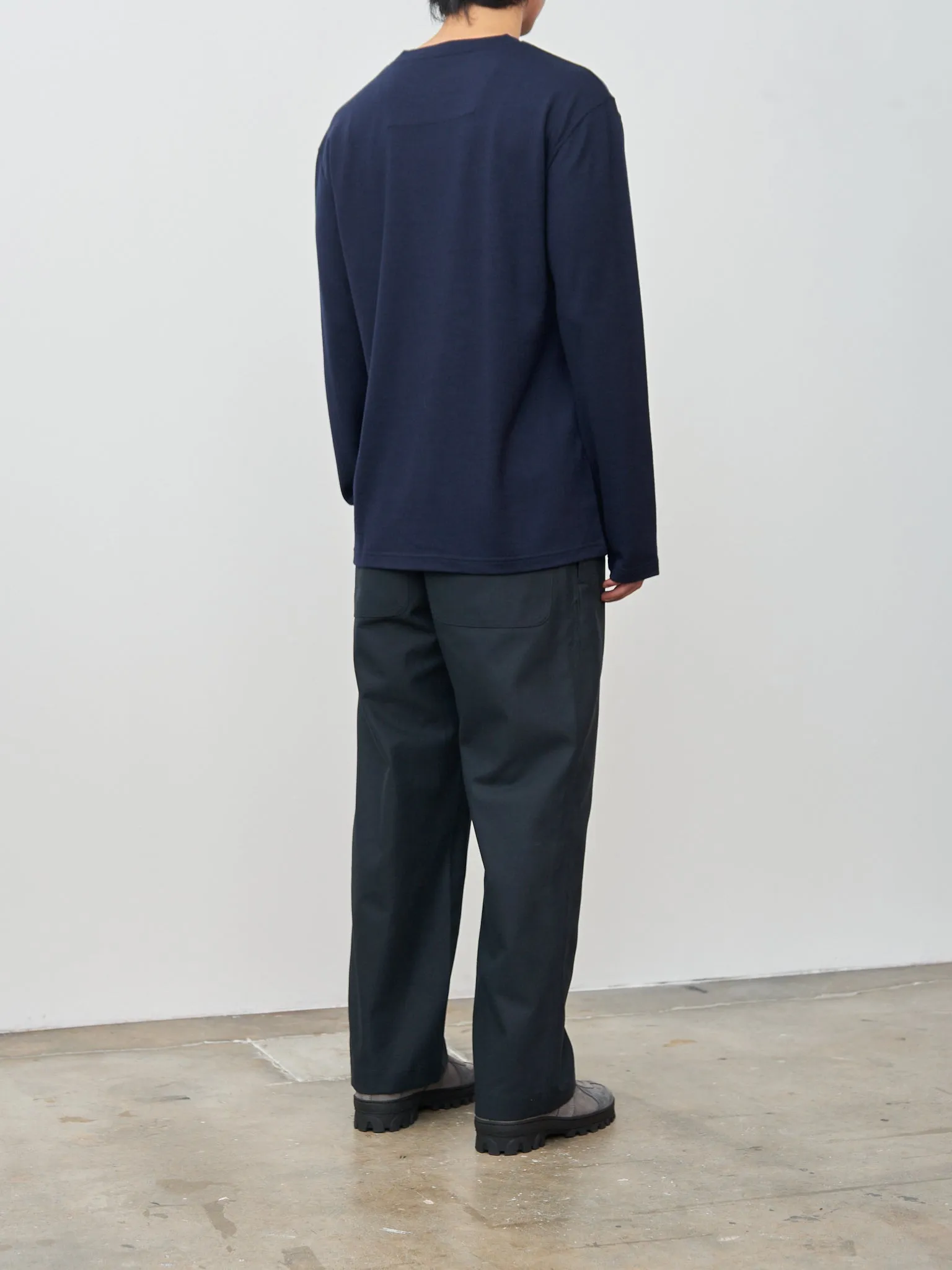 Washable Milled Wool Jersey Crewneck Top - Navy sold by Namu Shop product image thumbnail 4