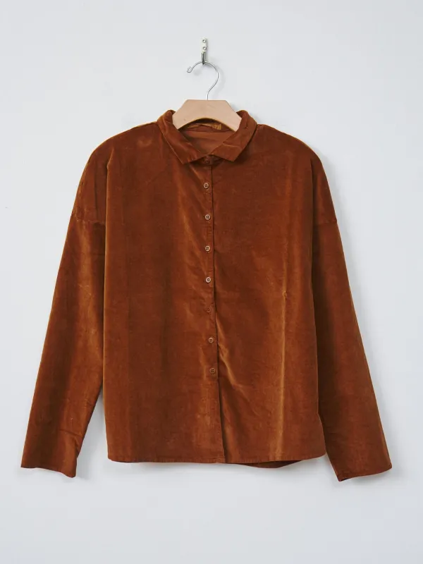 Velvet Short Collar Shirt - Rust sold by Namu Shop