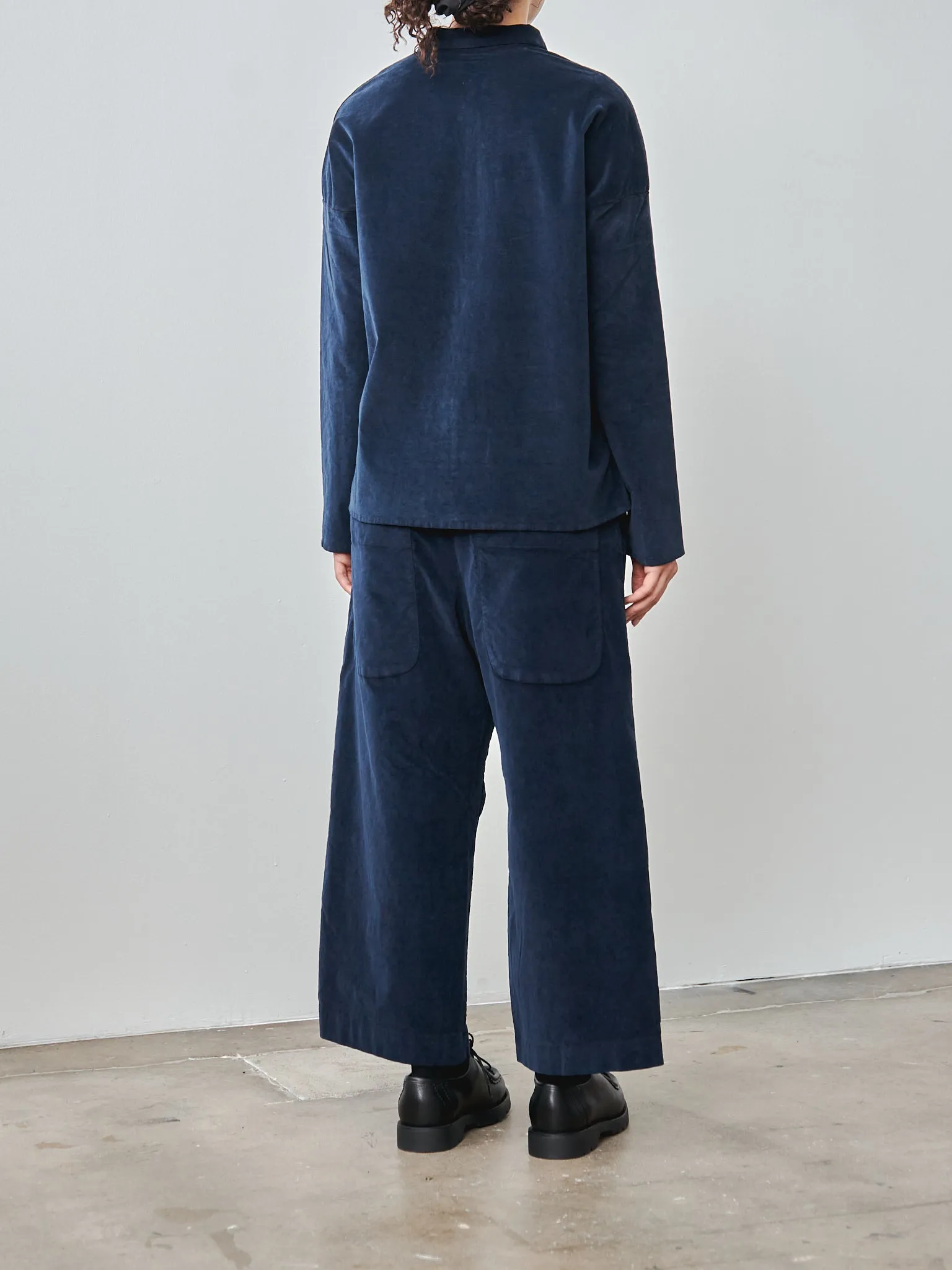 Velvet Short Collar Shirt - Ink sold by Namu Shop product image thumbnail 3