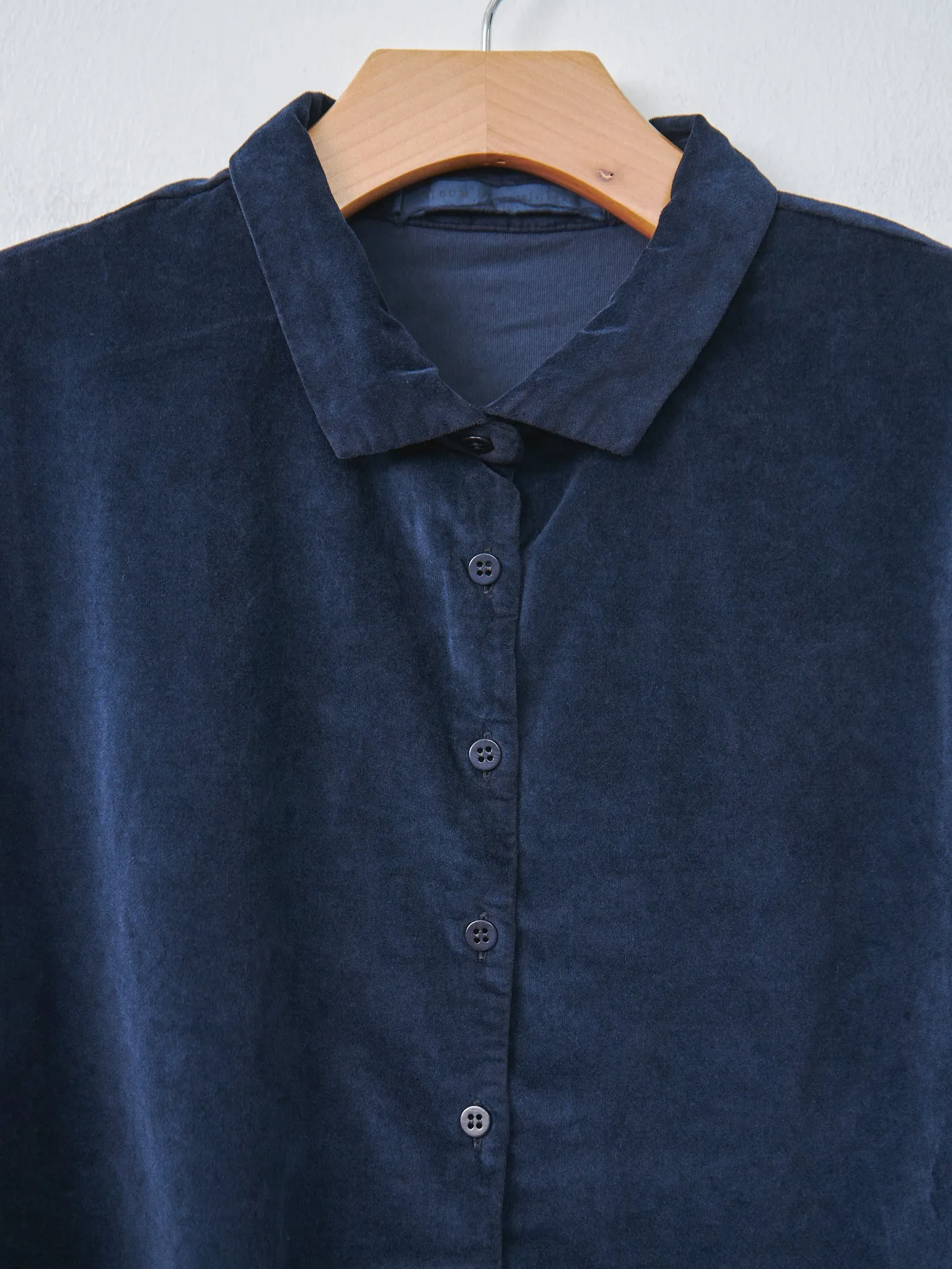 Velvet Short Collar Shirt - Ink sold by Namu Shop product image thumbnail 4