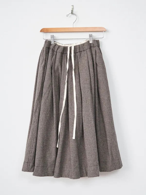 Pleated Skirt Pied-De-Poule - Coffee sold by Namu Shop