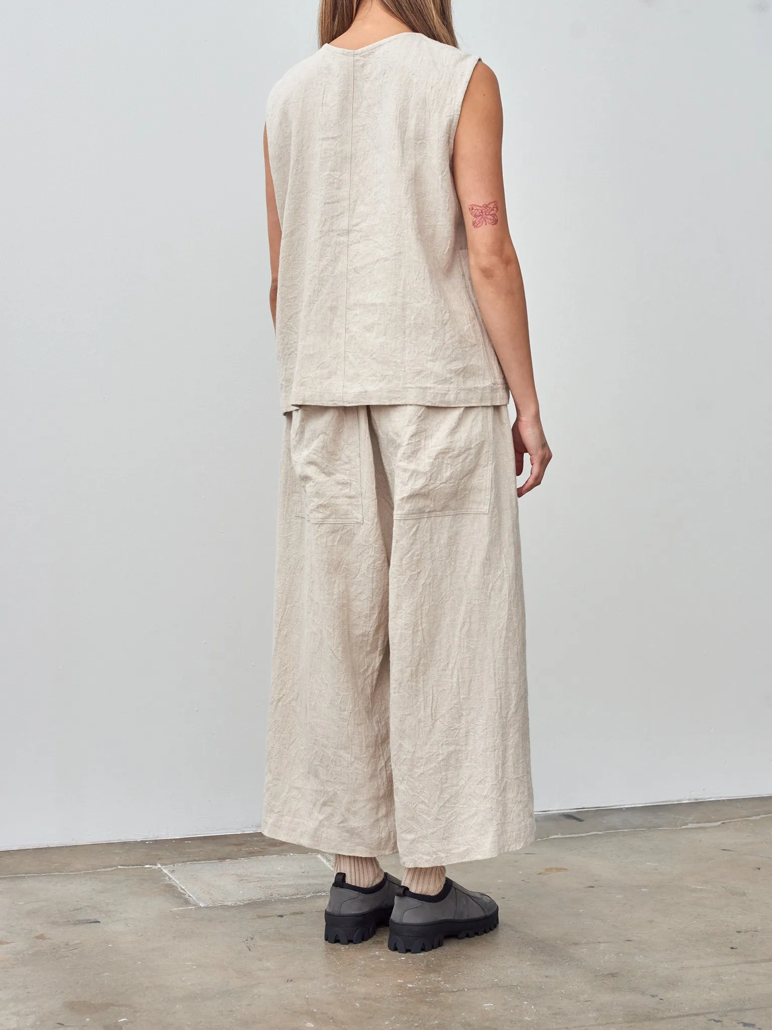 Linen Vintage Vest - Natural sold by Namu Shop product image thumbnail 3