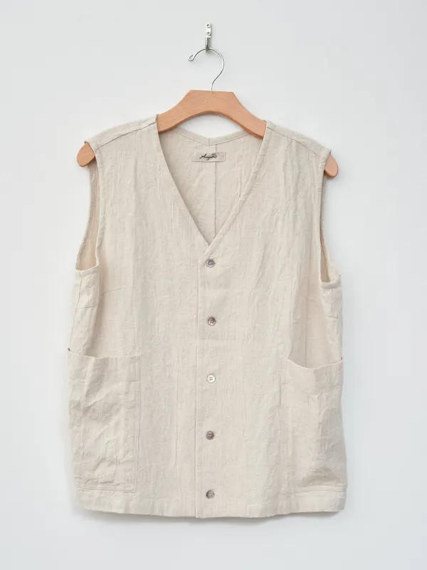 Linen Vintage Vest - Natural sold by Namu Shop