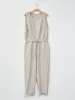 Linen Canvas Sleeveless Jumpsuit - Natural sold by Namu Shop