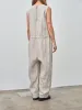 Linen Canvas Sleeveless Jumpsuit - Natural sold by Namu Shop