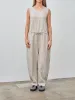 Linen Canvas Sleeveless Jumpsuit - Natural sold by Namu Shop