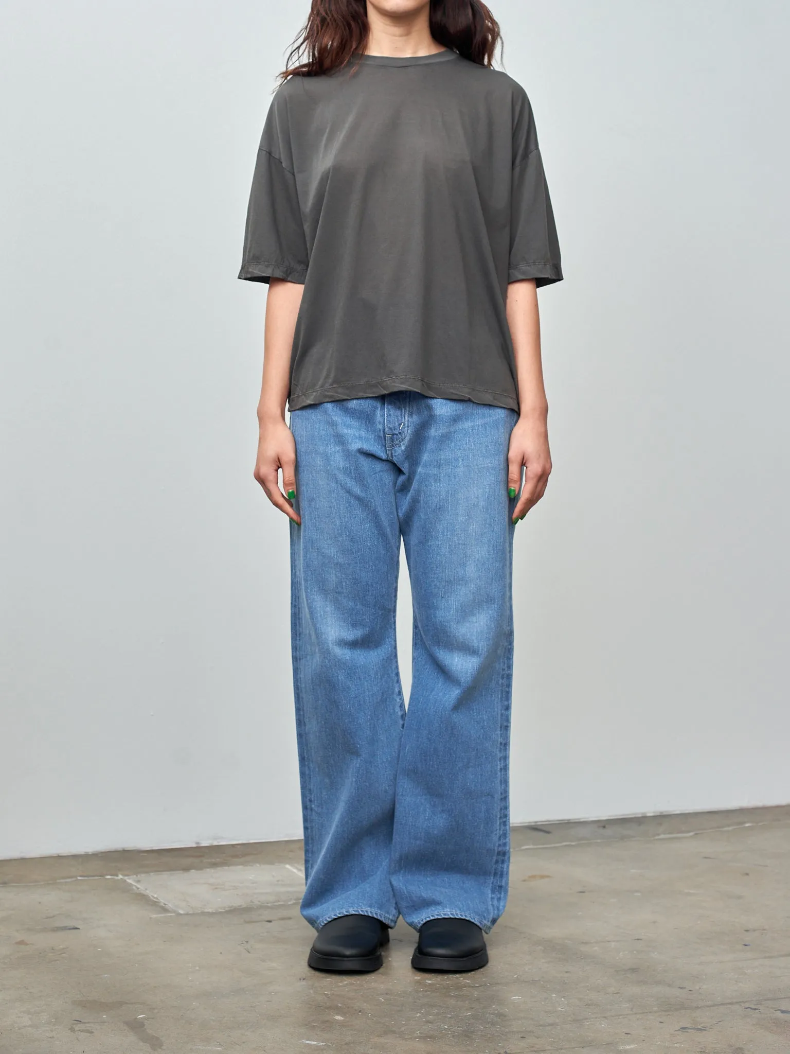 Garment Dyed Organic Boys Fit T-Shirt - Charcoal sold by Namu Shop product image thumbnail 2