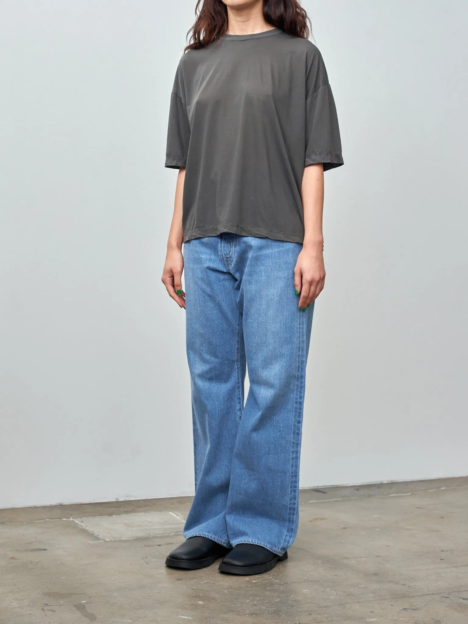 Garment Dyed Organic Boys Fit T-Shirt - Charcoal sold by Namu Shop product image thumbnail 3