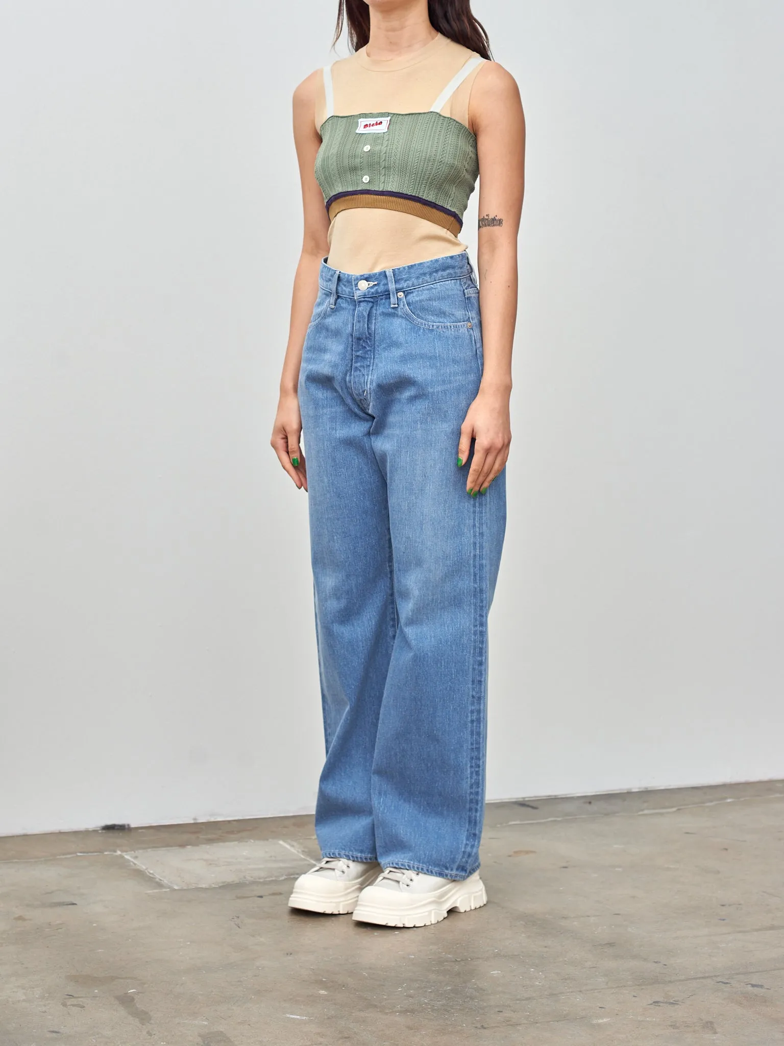 Selvedge Faded Light Denim Pants - Light Indigo sold by Namu Shop product image thumbnail 3