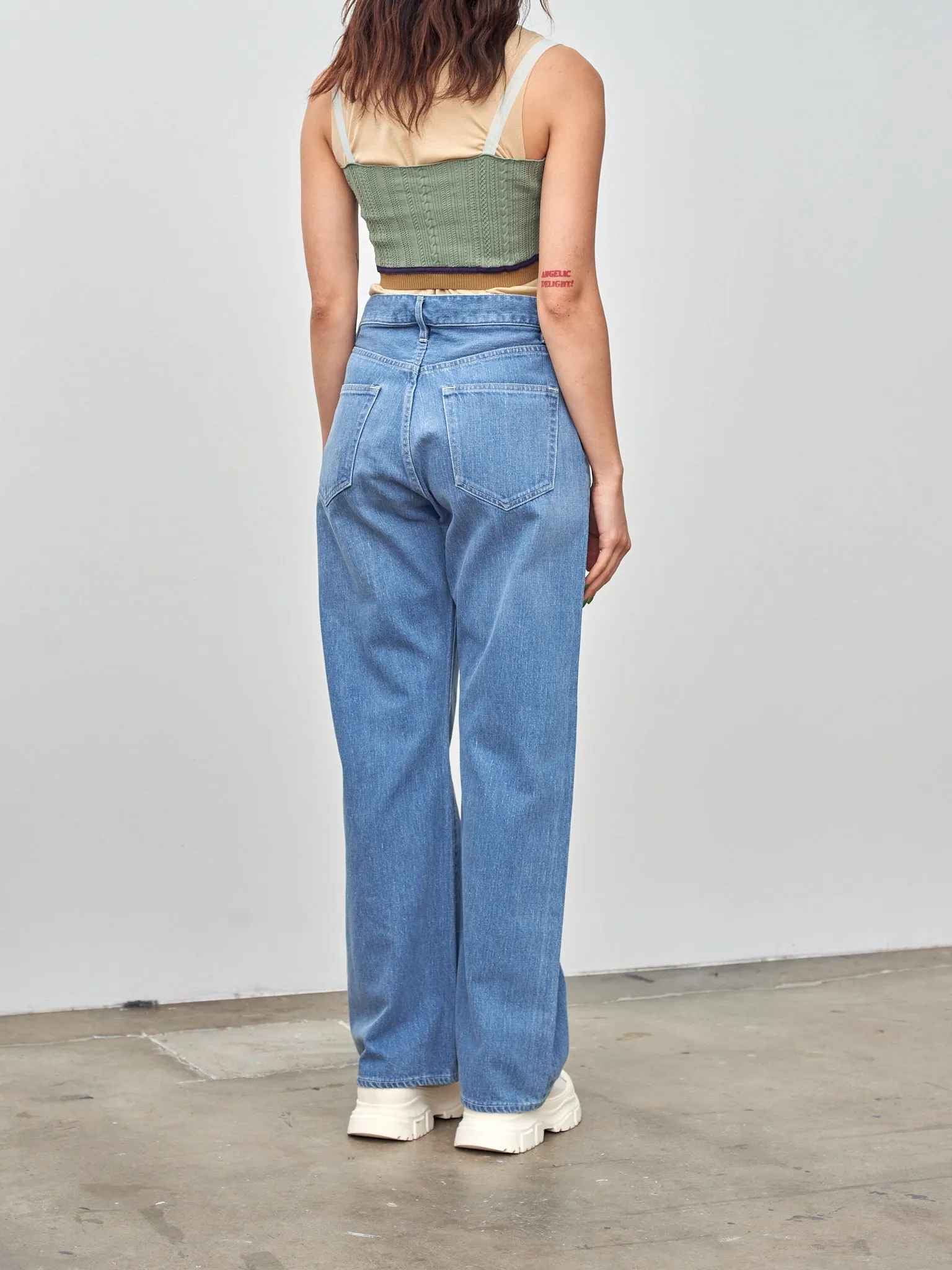 Selvedge Faded Light Denim Pants - Light Indigo sold by Namu Shop product image thumbnail 4