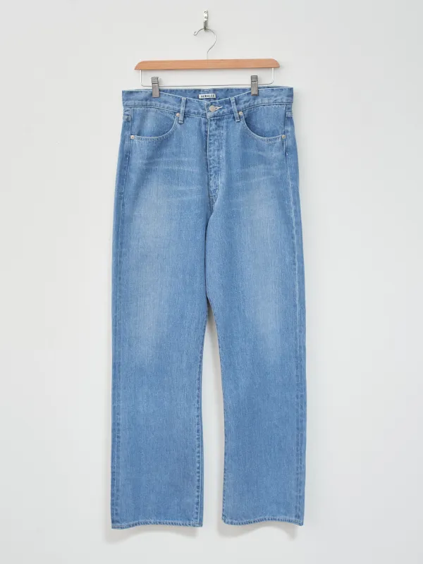 Selvedge Faded Light Denim Pants - Light Indigo sold by Namu Shop