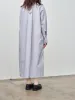 Long Collar Dress - Blue Stripe sold by Namu Shop